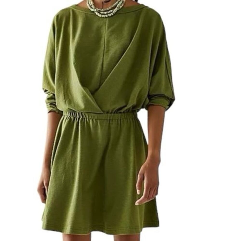 Free People FP Beach Santa Maria Mini dress Army olive green Oversized Small